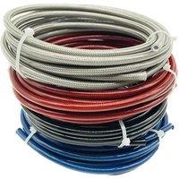 AN3 1M~10M Motorcycle Braided PVC Stainless Steel PTFE Brake Pipe Line Hose Brake Line Gas Oil Fuel