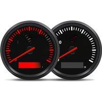 Gasoline or Diesel Engine Tachometers Tuning 85mm 0-8000RPM Rev Counters with Hourmeters 1-300 Speed Ratio Red Backlight for Car