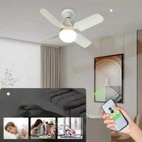 LED Light Bulbs Ceiling Fan With Light E27/E26 Socket Remote Control Dimmable Wireless Fans Lighting For Bedroom Kitchen