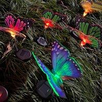 LED Solar Butterfly Lights Outdoor Garden Yard, Solar-Powered Butterfly Lawn Lights for Pathways, Landscape, Patio