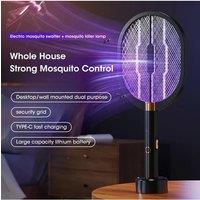 2025 Upgraded 3000V Electric Mosquito Racket With Purple Killer Lamp TYPE-C Rechargeable Bug Zappers Fly Swatter