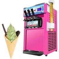 Ice Cream Maker For Commercial Use,Produces 18 Liters per Hour,1200W, Offers Single Flavor,Equipped With Wheels,4.2L*2 Cylinder