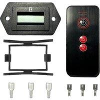Digital Hour Meter 99999.9H Wireless Remote Control, 9-32V DC Universal Snap in Engine Hour Counter for Generator Motor boat
