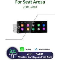 1 Din Car Radio Android for Seat Arosa 2001-2004 6.86" Screen Stereo Carplay Android Auto Multimedia Head Unit Autoradio GPS