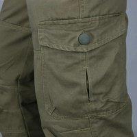 Camping Hiking Pants Men Cargo Cotton Overalls Straight Trousers Multi-Pocket Baggy Slacks Pants