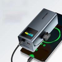 Vention 20000mAh 100W Fast Charging Detachable USB-C Cable Power Bank Smart TFT Screen, Compact Portable,for Huawei/iPhone16 15