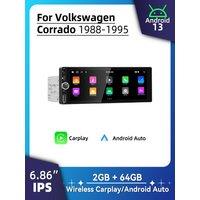 1Din Car Radio Android for VW Volkswagen Corrado 1988-1995 6.86" Stereo Carplay Android Auto Multimedia Head Unit Autoradio
