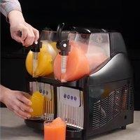 Double Tank 4L Commercial Slush Maker Cold Drink Slushie Machine Frozen Ice Slushy Snow Slusher Melting Granita Chiller Machine