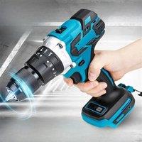 3 in 1 Brushless Electric Screwdriver Hammer Drill 13mm 20+3 Torque Cordless Impact Drill for Makita