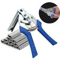 Hog Ring Plier Tool and 600pcs M Clips Staples Chicken Mesh Cage Wire Fencing Caged Clamp Poultry