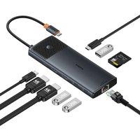 Baseus USB C HUB Dual HDMI 8K 4K Adapter 10-in-1 USB 3.2 10Gbps Splitter with RJ45 SD TF Type C PD