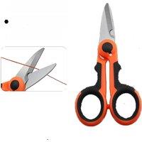 1Piece Stainless Steel Fishing Scissor Accessories Electrician Portable Scissors Plier Cut PE Braid Line Lure Carp Fishing Tools