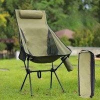 Portable Folding Camping Chair with Headrest Lightweight Tourist Chairs Aluminum Alloy Fishing Chair