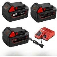 18V 12.0Ah Replacement for Milwaukee M18 XC Lithium Battery 48-11-1860 48-11-1850 48-11-1840 48-11-1820 Rechargeable Batteries