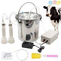 5L Cow Electric Milking Machine Goat Cattle Stainless Steel Milker Electric Vacuum Pump 240V
