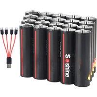 Soshine 1.5V USB 2000mWh Aa Rechargeable Battery AA Li-ion Lithium Battery Charging Battery for Toy Mouse Keyboard+ Type-C Cable