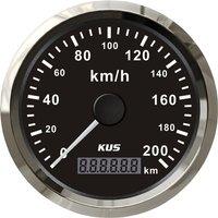 KUS 85mm Auto Gps Speedometers Red Orange Backlight Marine Speed Indicators 0-200Km/H Bus Speed Gauge with Antenna