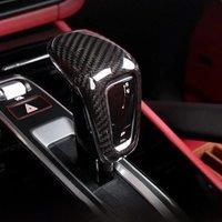 Carbon Fiber ABS Gear Lever Shift Knob Cover Protector Overlays Trim For Porsche Cayenne 2018-2023 Car Interior Accessories Auto