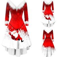 Clothing Female Elegant Clubs Casual Christmas Santa Snowflakes Fluff Printed Pattern Classic And
