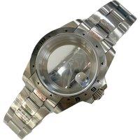EXP 39mm 24 Hour GMT Bezel Old Style Stainless Steel Sapphire Glass Waterproof Watch Case Strap Set for NH34 NH35 NH36 Movement
