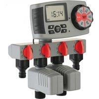 Automatic 4-Zone Irrigation System Watering Timer Garden Water Timer Controller System with 2