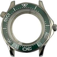 for Seamaster 300 Case 41mm NH35 Watchcase 316L Stainless Steel Waterproof fit NH35 NH36 Automatic Movement Watch Replacement
