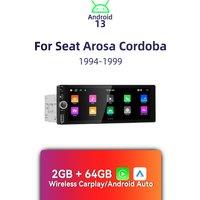 Carplay Android Auto 1 Din Radio Android Car Multimedia for Seat Arosa Cordoba 1994-1999 6.86" Screen Stereo Head Unit Autoradio