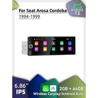 Carplay Android Auto 1Din Radio Android for Seat Arosa Cordoba 1994-1999 6.86" Screen Car Multimedia Stereo Head Unit Navigation