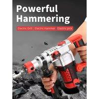 Handheld Electric Hammer 3 in 1 Rotary Hammer Drill Industrial Grade Electric Pick Impact Drill Household Electric Tools