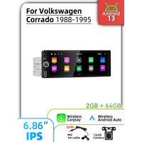 For VW Volkswagen Corrado 1988-1995 1Din Android Radio Carplay Android Auto 6.86" Stereo Car Multimedia Head Unit GPS Navigation