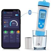Smart Bluetooth Water Quality Tester Multifunction 6 in 1 PH/EC/TDS/Salinity/S.G/Temp Meter APP Control Water Detector for Pool