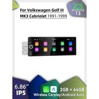 Carplay Android Auto 1Din Radio Android for VW Volkswagen Golf 3 III MK3 Cabriolet 1991-1999 6.86" Car Multimedia Head Unit Wifi