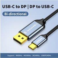 Unnlink USB C to 8K DisplayPort 1.4 for iphone 15/16 Macbook Pro iPad Compatible Thunderbolt 3/4/5 Two-way Bidirectional Cable