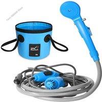 Camping Shower 12V Electric Outdoor Shower Water Bag Kit for Travel Car Washing Hiking Flowering