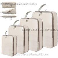 4Pcs/Set Portable Travel Compression Packing Cubes Bag Waterproof Organizer Bags Suitcase Clothes Organizers Handbag Travel Bag