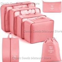 7Pcs/Set Luggage Clothes Organiser Premium Travel Organiser Packing Cube Luggage Storage Bags