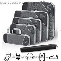 6Pcs/Set Travel Storage Organizer Portable Clothes Storage Bags Lightweight Suitcase Bag Compressed Packing Cubes Luggage Bags