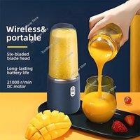 Portable Electric Fruit Juice Blenders 400ml Personal sized Mini Bottle Home USB rechargeable 6 Blades blender Machine