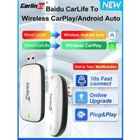 Baidu CarLife CarlinKit Wired To Wireless CarPlay Wireless Android Auto Adapter WiFi Bluetooth Auto Connection 2-In-1 Smart Box