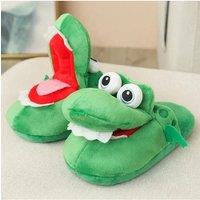 Cartoon Crocodile Cotton Slippers Moving Funny Walking with Open Mouth and Dancing Warm Comfortable