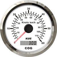 KUS Auto or Bus 85mm 0-110Km/H Black Speedometers Modified 0-60Knots Marine Speed Mileometers Gauges with Antenna Red Backlight