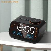 12/24Hr Mordern LED Wake Up Digital Alarm Clock for Bedside Calendar with FM Radio Temperature