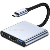 3 in 1 Usb Hub Male To Female Hdmi-Compatible 4k Type-C To Usb 3.0 Charging Adapter for Macbook Air