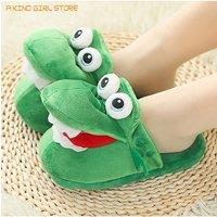 Cartoon Crocodile Cotton Slippers Moving Funny Walking with Open Mouth and Dancing Warm Comfortable Christmas Gift Kids Girl Boy