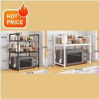 Kitchen Storage Rack Microwave Shelf Condiment Organizer Shelf Multi-Layer Simple Countertop Tidying