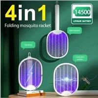 Foldable Electric Mosquito Killer Fly Swatter Trap USB Rechargeable Mosquito Racket Insect Killer with UV Light Bug Zapper 3000V