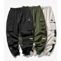 New Men's Cargo Pants Loose Fit Multi-pocket Casual Trousers Versatile For Spring Summer Seasons