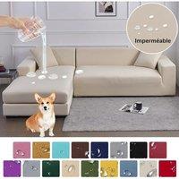1/2/3/4 Waterproof Skins Elastic Corner Sofa Covers Seats Solid Couch Cover L Shaped Sofa Slip