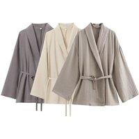 Women's Kimono Style Clothing Fast Selling Cross-Border E-commerce Belt Quality Suit Pants Fashion Outerwear Wholesale