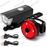 Cycling LED Lantern Bicycle Front Rear Light Set Bike USB Charge Headlight Light MTB Waterproof